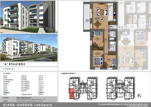 Eladó téglalakás, Szombathelyen, Károlyi Antal utcában 74.9 M Ft
