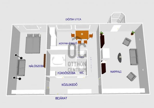 Eladó téglalakás, Szegeden, Dózsa utcában 74.8 M Ft, 2 szobás