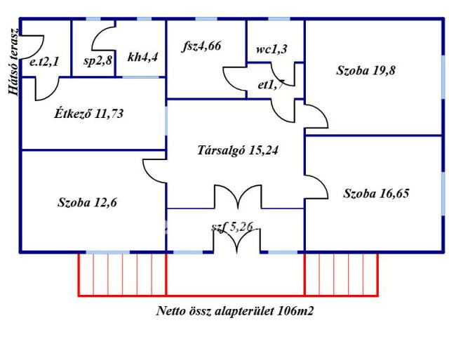Eladó családi ház, Tiszakarádon 11.8 M Ft, 3 szobás