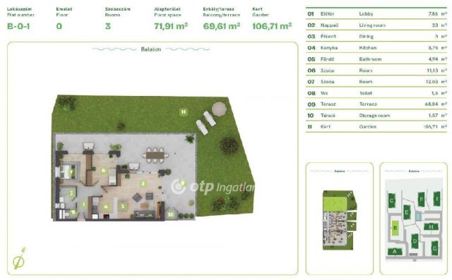 Eladó téglalakás, Balatonszemesen 196.107 M Ft, 3 szobás