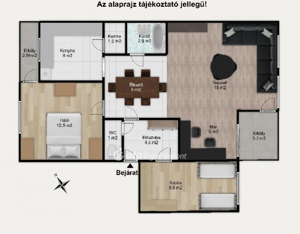 Eladó téglalakás, Győrött 77.5 M Ft, 2+1 szobás
