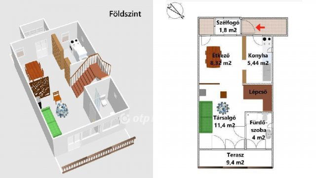 Eladó nyaraló, Noszvajon 69.5 M Ft, 2+2 szobás