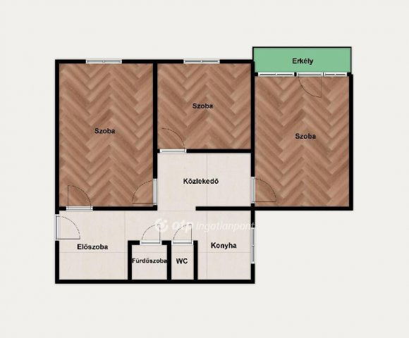 Eladó panellakás, Debrecenben 63.9 M Ft, 3 szobás