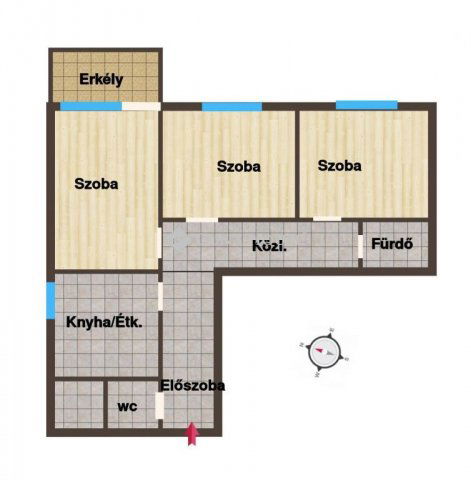 Kiadó panellakás, albérlet, Pécsett 240 E Ft / hó, 3 szobás