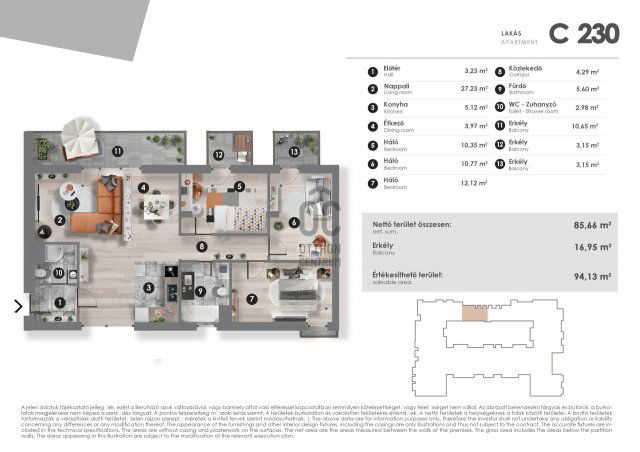 Eladó téglalakás, Budapesten, XIII. kerületben 140.99 M Ft
