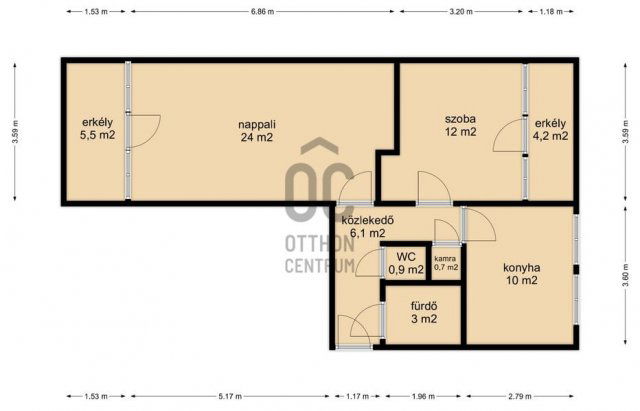 Eladó téglalakás, Nagykanizsán 29.9 M Ft, 2 szobás