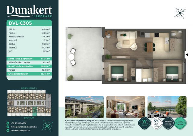 Eladó téglalakás, Vácon, Németh László utcában 96.99 M Ft