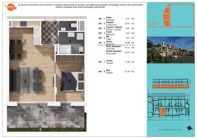 Eladó téglalakás, Balatonlelleén 63.99 M Ft, 2 szobás