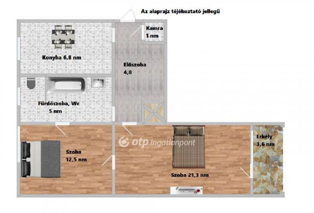 Eladó téglalakás, Mezőtúron 21.7 M Ft, 2 szobás