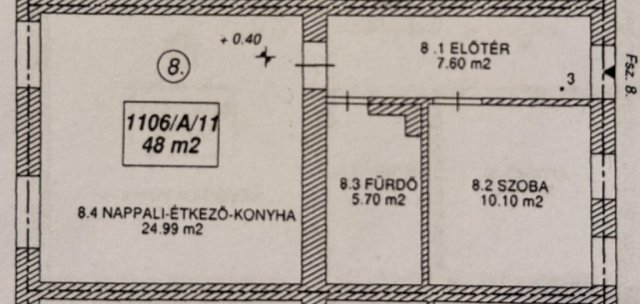 Eladó téglalakás, Szolnokon 57.6 M Ft, 1+1 szobás