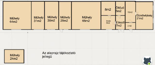 Eladó ipari ingatlan, Nyíregyházán 65 M Ft