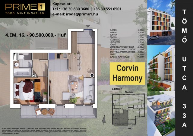 Eladó téglalakás, Budapesten, XVIII. kerületben 90.5 M Ft