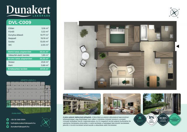 Eladó téglalakás, Vácon, Németh László utcában 77.99 M Ft