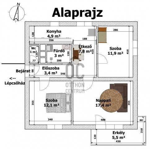 Kiadó téglalakás, albérlet, Egerben 140 E Ft / hó, 3 szobás