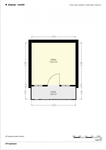 Eladó nyaraló, Döbröntén 55 M Ft, 1 szobás