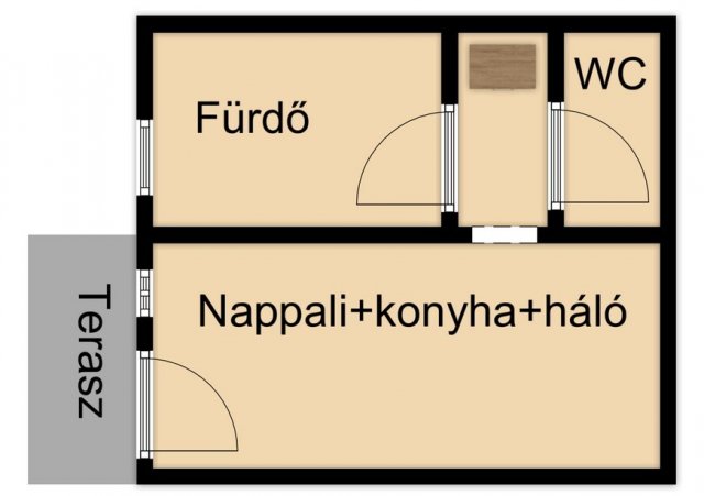 Eladó téglalakás, Hajdúszoboszlón 41 M Ft, 1 szobás