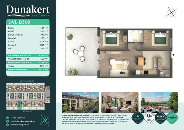 Eladó téglalakás, Vácon, Németh László utcában 91.49 M Ft