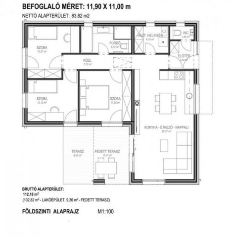Eladó családi ház, Vitnyéden 77.6 M Ft, 3 szobás