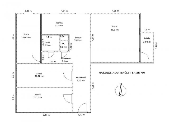 Eladó panellakás, Ajkán 54 M Ft, 3+1 szobás
