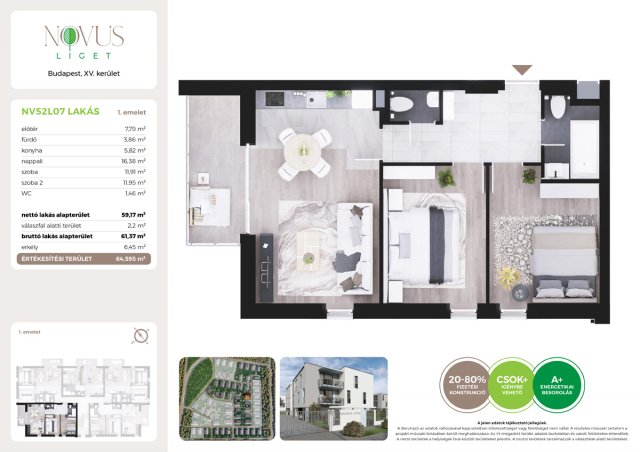 Eladó téglalakás, Budapesten, XV. kerületben, Kékszilva utcában