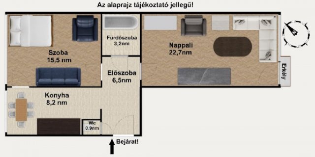 Eladó téglalakás, Budapesten, XX. kerületben 66.5 M Ft, 2 szobás