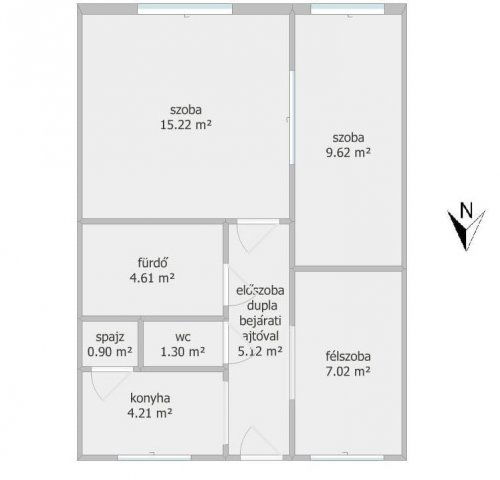 Eladó téglalakás, Salgótarjánban 3.6 M Ft, 1+2 szobás