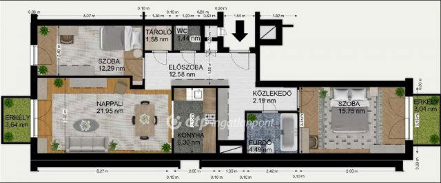 Eladó téglalakás, Budapesten, X. kerületben 99.49 M Ft, 3 szobás