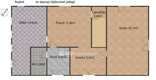 Eladó nyaraló, Dömsödön 58.9 M Ft, 2 szobás