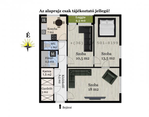 Eladó panellakás, Debrecenben 62.9 M Ft, 2+1 szobás