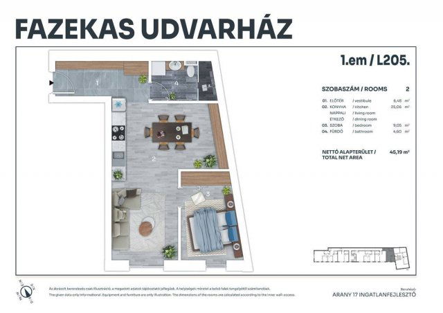 Eladó téglalakás, Tatán, Fazekas utcában 62 M Ft, 2 szobás