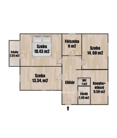 Eladó téglalakás, Debrecenben 87.9 M Ft, 3+1 szobás