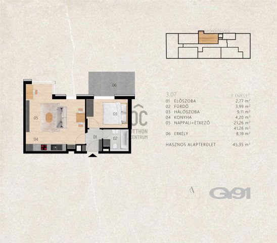Eladó téglalakás, Budapesten, XIII. kerületben 74 M Ft, 2 szobás
