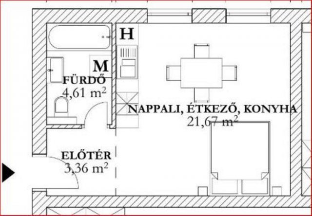 Kiadó téglalakás, albérlet, Győrött 160 E Ft / hó, 1 szobás