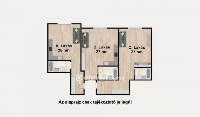 Eladó téglalakás, Budapesten, VI. kerületben 59 M Ft, 1 szobás