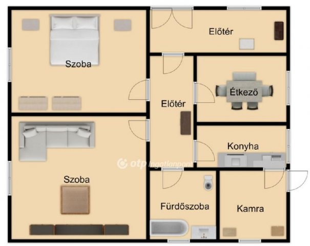 Eladó családi ház, Tetétlenen 25 M Ft, 2 szobás
