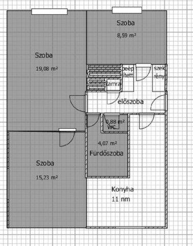 Eladó téglalakás, Ajkán 36.8 M Ft, 2+1 szobás