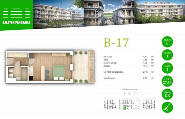 Eladó téglalakás, Balatonföldváron 45.99 M Ft, 1 szobás