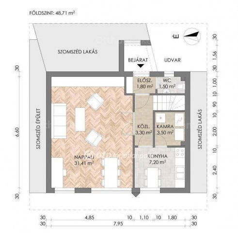 Eladó téglalakás, Pécsett 89.9 M Ft, 3 szobás