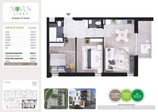 Eladó téglalakás, Budapesten, XV. kerületben, Kékszilva utcában