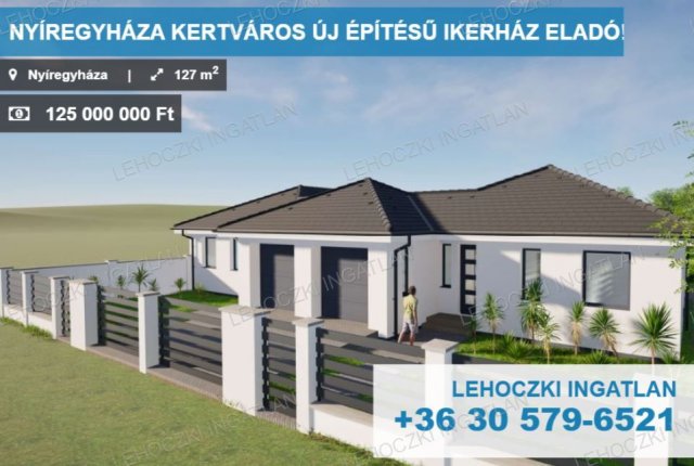 Eladó ikerház, Nyíregyházán 125 M Ft, 4 szobás