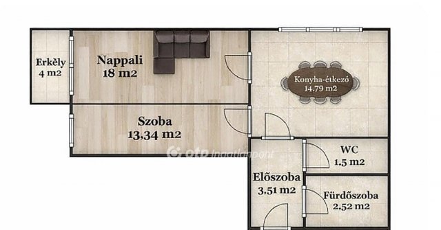 Eladó panellakás, Debrecenben 56.9 M Ft, 2 szobás