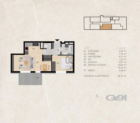 Eladó téglalakás, Budapesten, XIII. kerületben 79.3 M Ft
