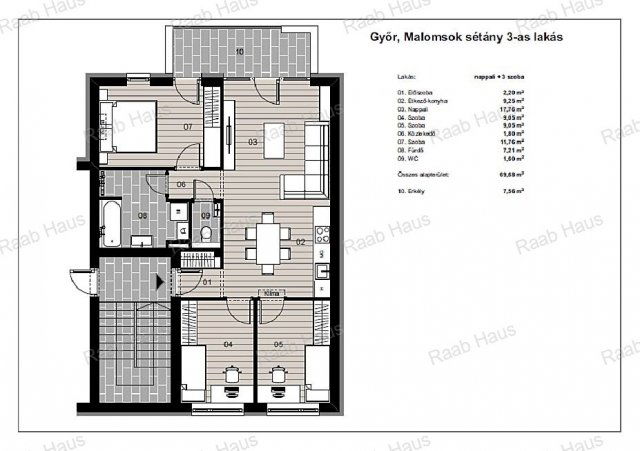 Kiadó téglalakás, albérlet, Győrött 350 E Ft / hó, 4 szobás