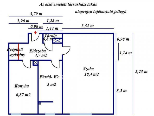 Eladó téglalakás, Szolnokon 33.9 M Ft, 1 szobás