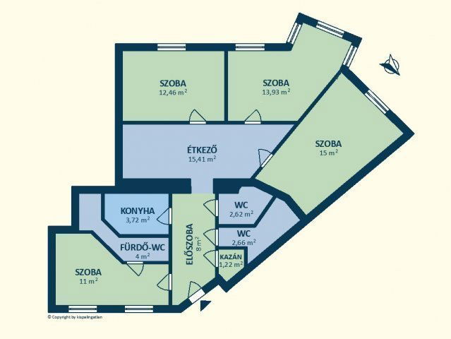 Eladó téglalakás, Budapesten, I. kerületben 189 M Ft, 4 szobás