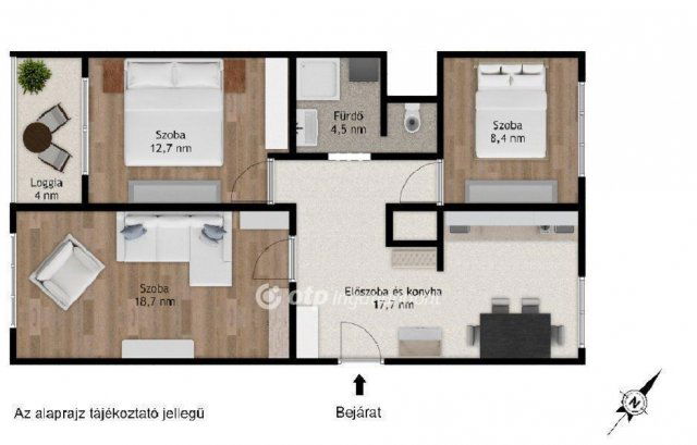 Eladó téglalakás, Budapesten, XIX. kerületben 73.5 M Ft