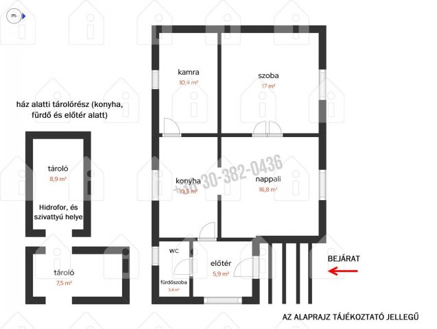 Eladó családi ház, Diósjenőn 17.5 M Ft, 2 szobás