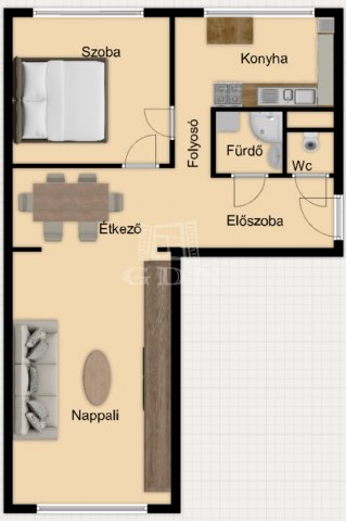 Eladó panellakás, Pétfürdőn 41 M Ft, 2 szobás