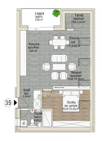 Eladó téglalakás, Pápán 48 M Ft, 2 szobás