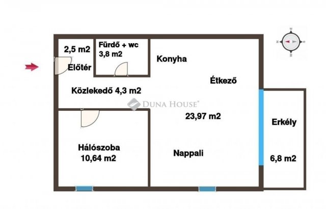 Eladó téglalakás, Debrecenben 72 M Ft, 2 szobás